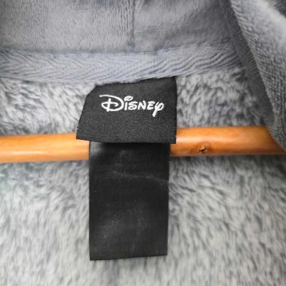 Disney Minnie Mouse Fleece Union Suit Pajamas Small Gray Hooded One Piece Plush - Picture 4 of 16